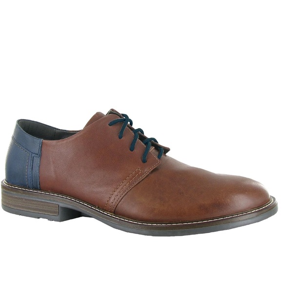 Naot Chief Oxford Soft Chestnut Leather Soft Ink Leather Mens Size 10 - Picture 1 of 15